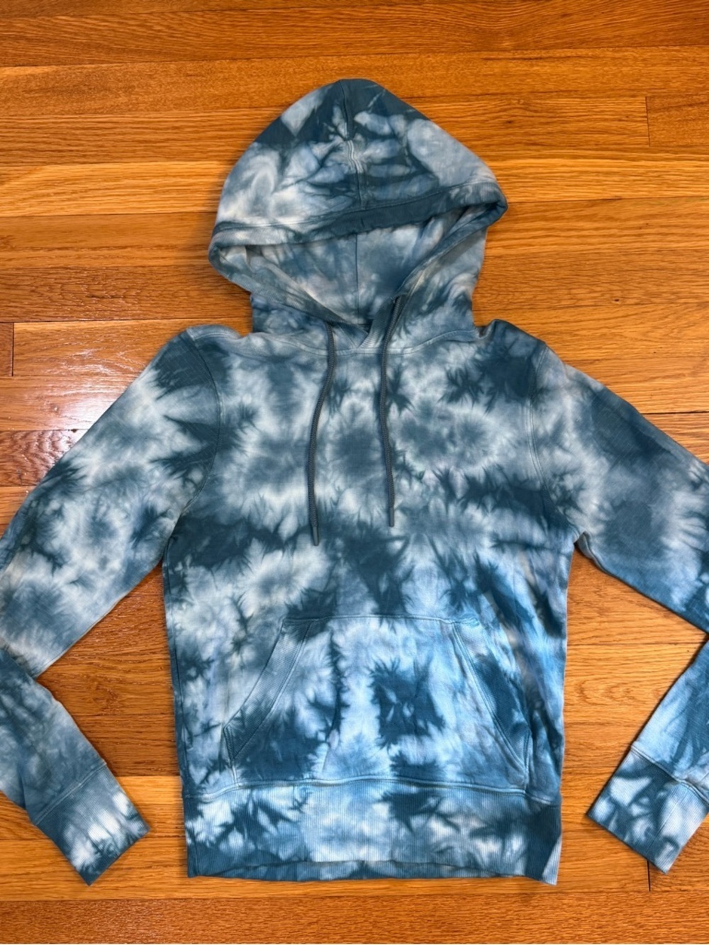 Athleta Sundown Tie Dye Hoodie Sweatshirt in Blue/Teal - Size XXS